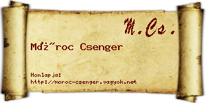 Móroc Csenger névjegykártya